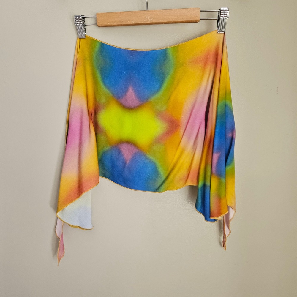 Frankies Bikinis Paraiso Wrap Sarong Sz XS Serotonin Rainbow Tie Dye Cover Up - Picture 9 of 9